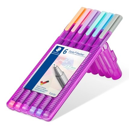 Spalvoti pasteliniai rašikliai STAEDTLER, 0,3 mm, 6 vnt. 1