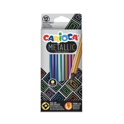 Spalvoti pieštukai CARIOCA Metallic, 12 vnt. Spalvoti pieštukai CARIOCA Metallic, 12 vnt.