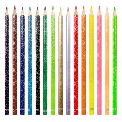Spalvoti pieštukai KORES KOLORES STYLE, tribriauniai, 3mm, 15 spalvų (2 metalizuotos spalvos ir 1 neoninė) 1 Spalvoti pieštukai KORES KOLORES STYLE, tribriauniai, 3mm, 15 spalvų (2 metalizuotos spalvos ir 1 neoninė) 1