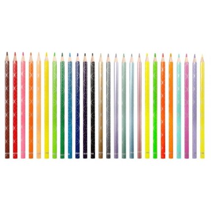 Spalvoti pieštukai KORES KOLORES STYLE, tribriauniai, 3mm, 26 spalvos (6 metalizuotos, 4 pastelinės 2
