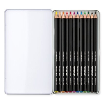 Spalvoti pieštukai STAEDTLER, itin minkšti, 12 vnt. 2 Spalvoti pieštukai STAEDTLER, itin minkšti, 12 vnt. 2