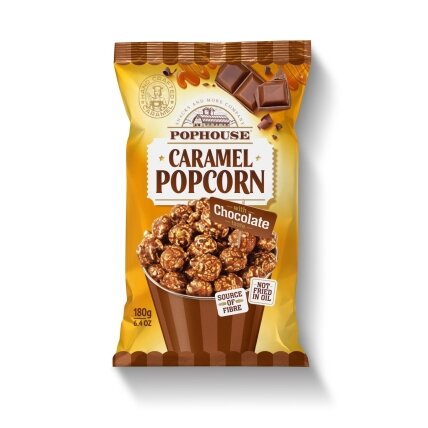 Spragėsiai POPHOUSE, su karamele ir šokoladu, 180 g Spragėsiai POPHOUSE, su karamele ir šokoladu, 180 g