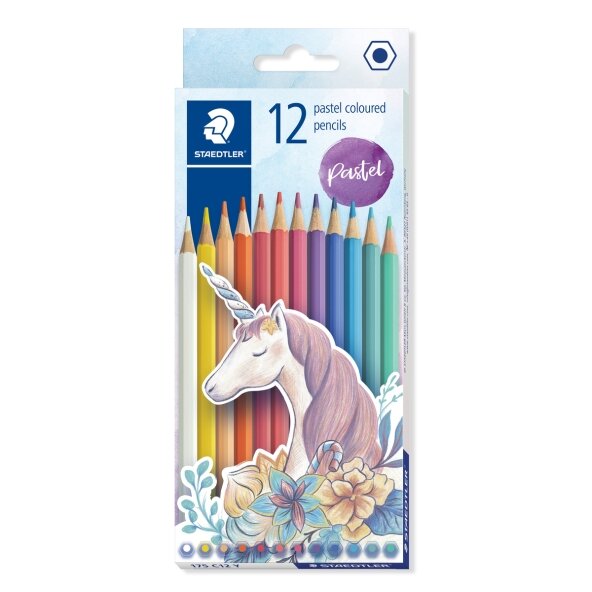Spalvoti pieštukai STAEDTLER pastelinės spalvos , 12 vnt.