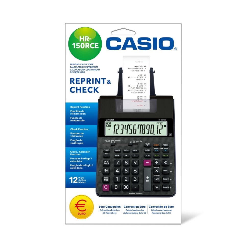 Spausdinantis skaičiuotuvas CASIO HR-150RCE, 65 x 165 x 295 mm 1 Spausdinantis skaičiuotuvas CASIO HR-150RCE, 65 x 165 x 295 mm 1