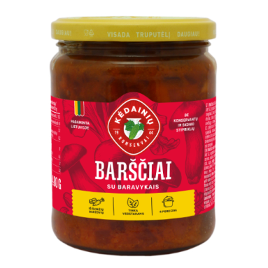 Sriuba BARŠČIAI su baravykais (paruošta vartojimui), 0,5/480g Sriuba BARŠČIAI su baravykais (paruošta vartojimui), 0,5/480g