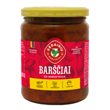 Sriuba BARŠČIAI su baravykais (paruošta vartojimui), 0,5/480g