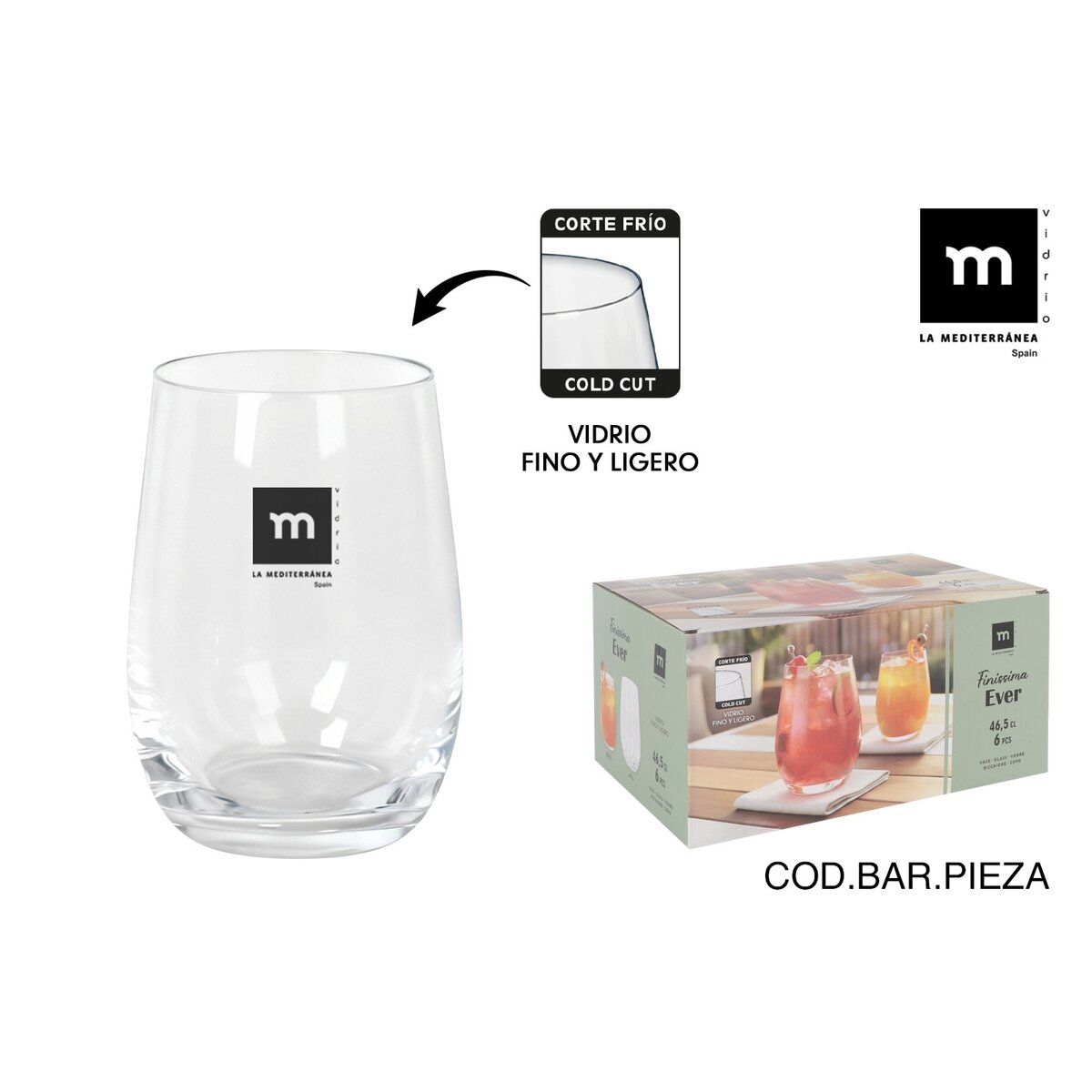 Stiklinė Finissima, stiklas, 465 ml, H 11,4 cm, 6 vnt