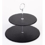 Stovelis,  2 aukštų, skalūnas/chromuotas metalas, D 25 cm, H 24 cm, vnt