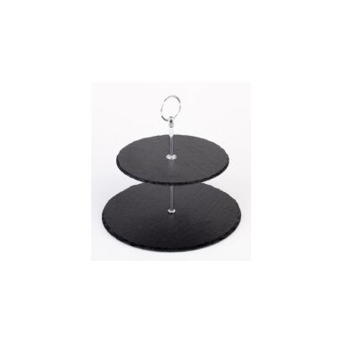 Stovelis,  2 aukštų, skalūnas/chromuotas metalas, D 25 cm, H 24 cm, vnt