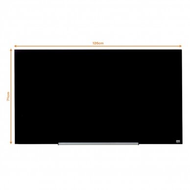 Stiklinė magnetinė lenta NOBO Impression Pro, plačiaekranė 57", 126x71cm, juoda sp. 5
