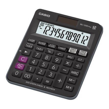 Stalinis skaičiuotuvas CASIO MJ-120D+, 126.5 x 148 x 28.6 mm Stalinis skaičiuotuvas CASIO MJ-120D+, 126.5 x 148 x 28.6 mm