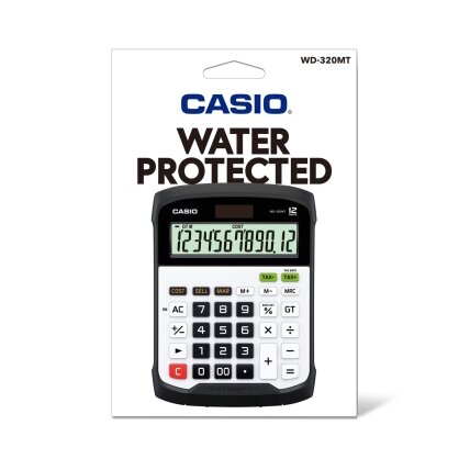Stalinis skaičiuotuvas CASIO WD-320MT, 144.5 x 194.5 x 35.6 mm, plaunama klaviatūra 1