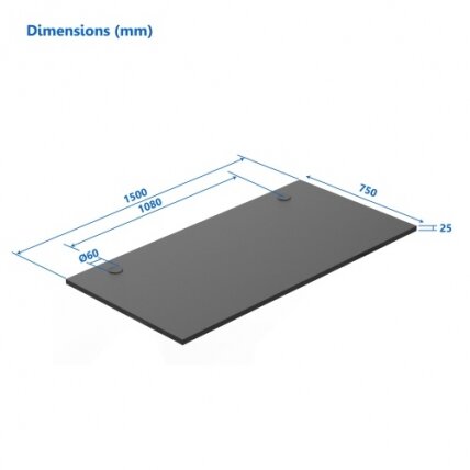 Stalviršis (LMDP) Up Up, juodas 1500x750mm Stalviršis (LMDP) Up Up, juodas 1500x750mm