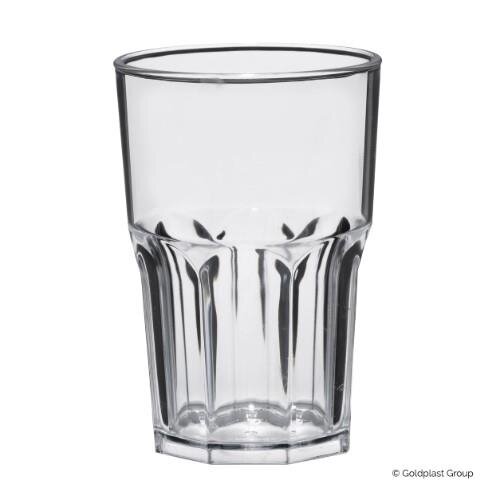 Stiklinė GRANITY, skaidri, SAN plastikas, 400 ml,  D 8,5 cm, H 12 cm, 5 vnt