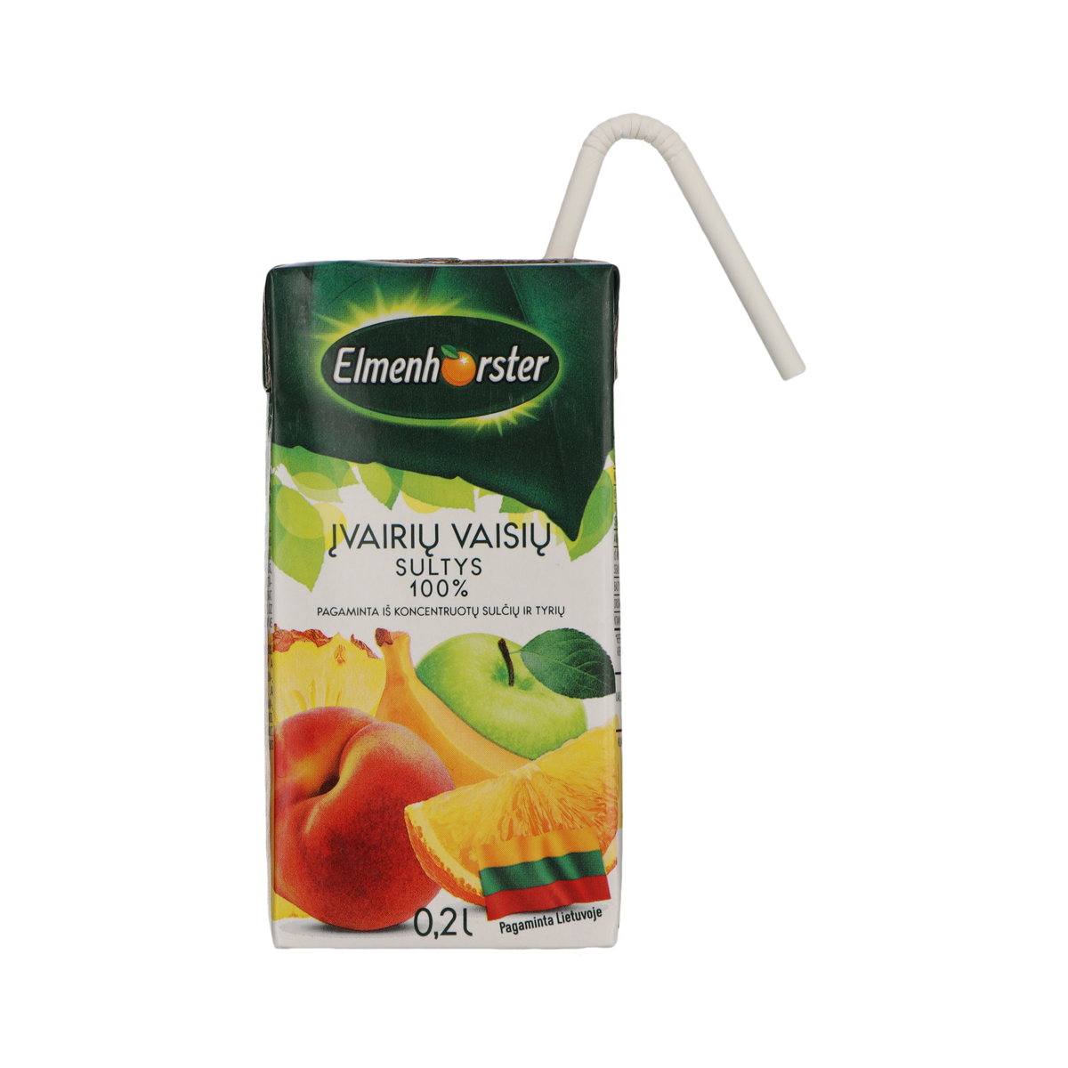 Sultys ELMENHOSTER, Įvairių vaisių, 100%, 0,2l