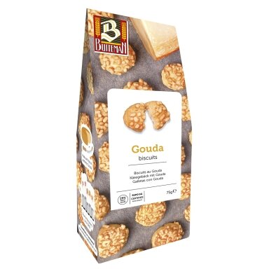 Sūrio sausainiai BUITEMAN, su brandintu Gouda sūriu, 75 g