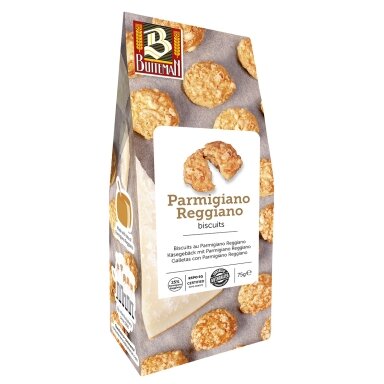 Sūrio sausainiai BUITEMAN, su Parmigiano Reggiano sūriu, 75 g Sūrio sausainiai BUITEMAN, su Parmigiano Reggiano sūriu, 75 g