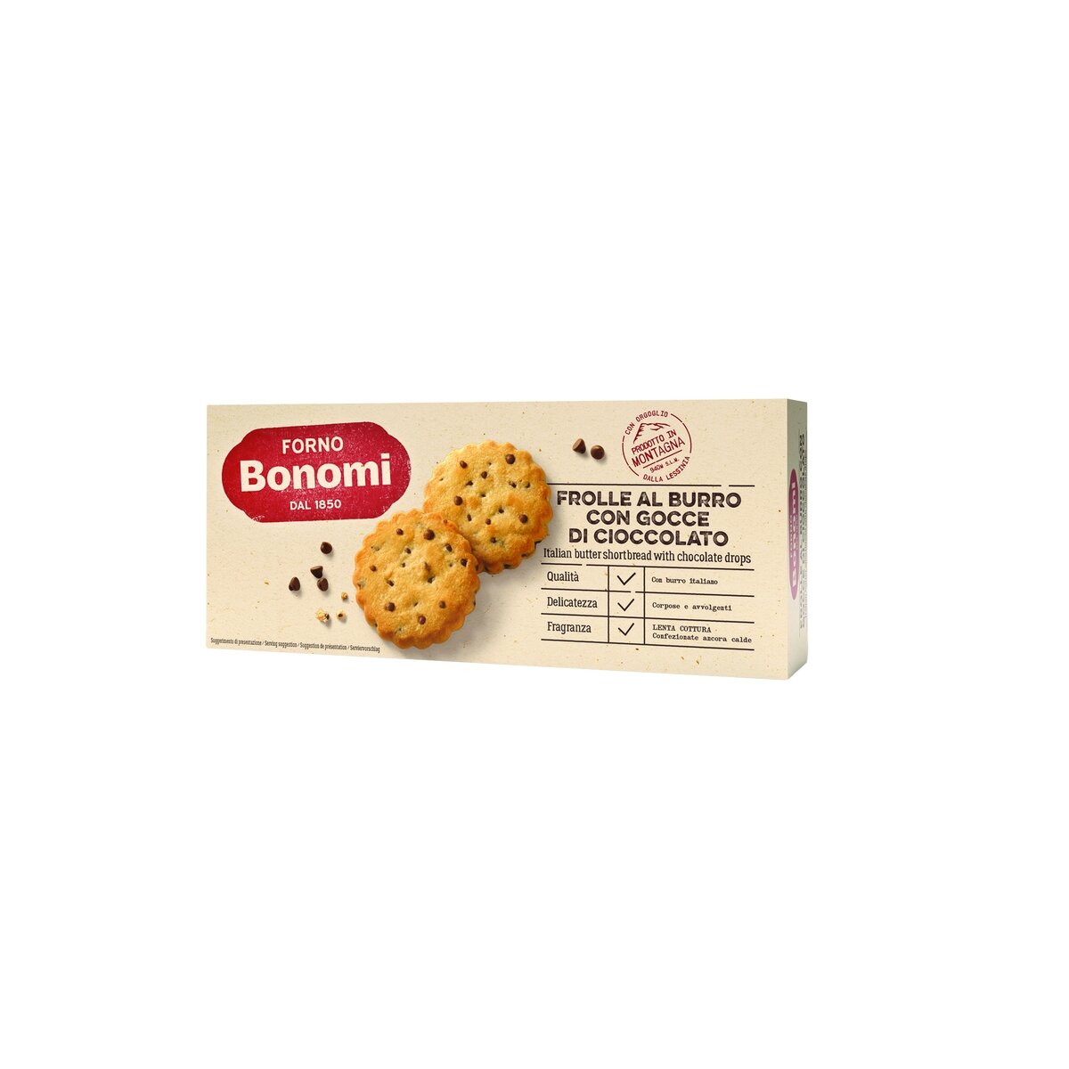 Sviestiniai sausainiai FORNO BONOMI, su šokolado gabaliukais, 150 g Sviestiniai sausainiai FORNO BONOMI, su šokolado gabaliukais, 150 g