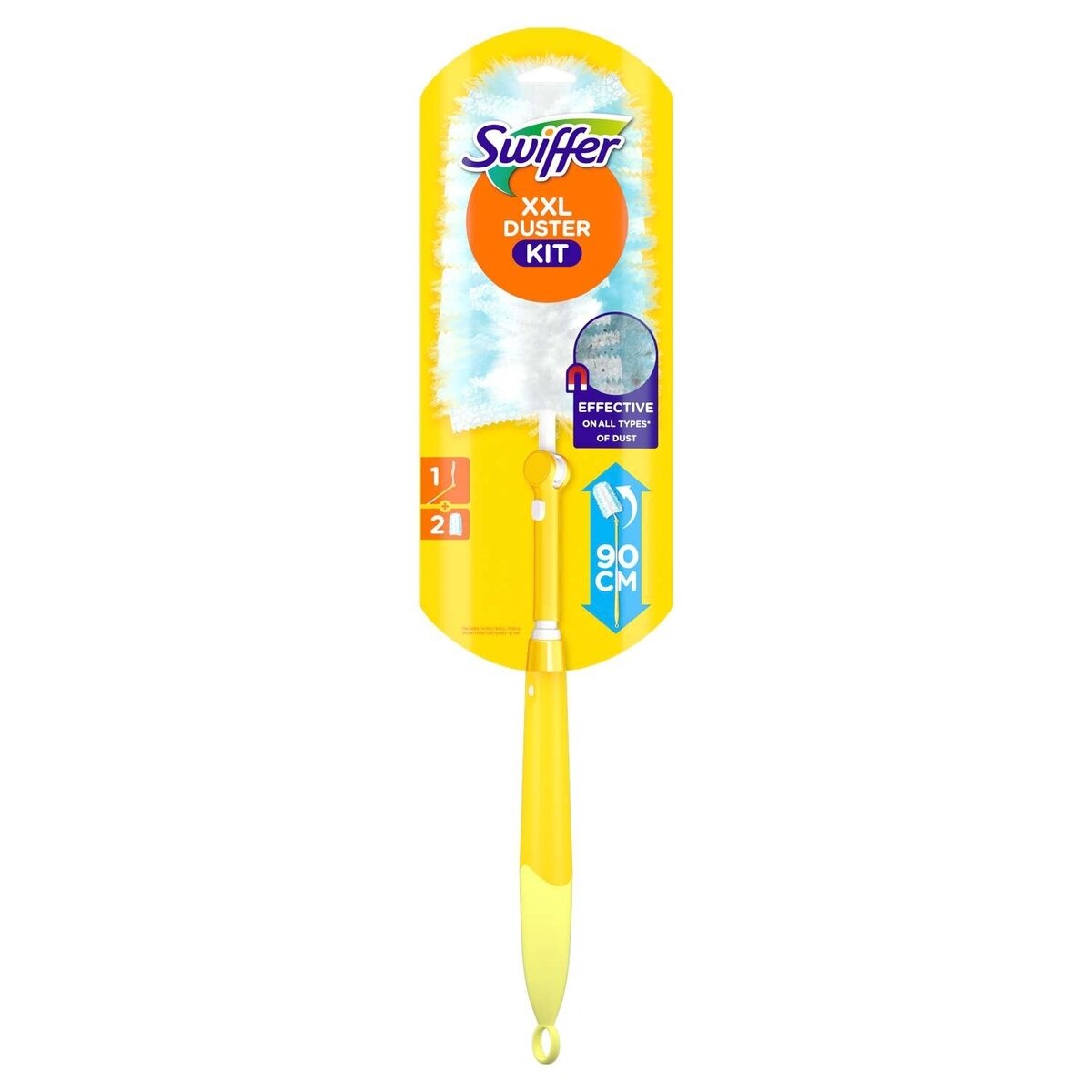 Swiffer Duster Starter Kit XXL rankena + 2vnt papildymas Swiffer Duster Starter Kit XXL rankena + 2vnt papildymas