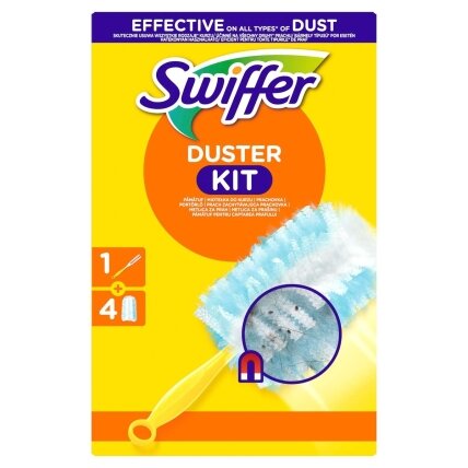 Swiffer Duster Starert Kit mini rankena + 4vnt papildymas Swiffer Duster Starert Kit mini rankena + 4vnt papildymas