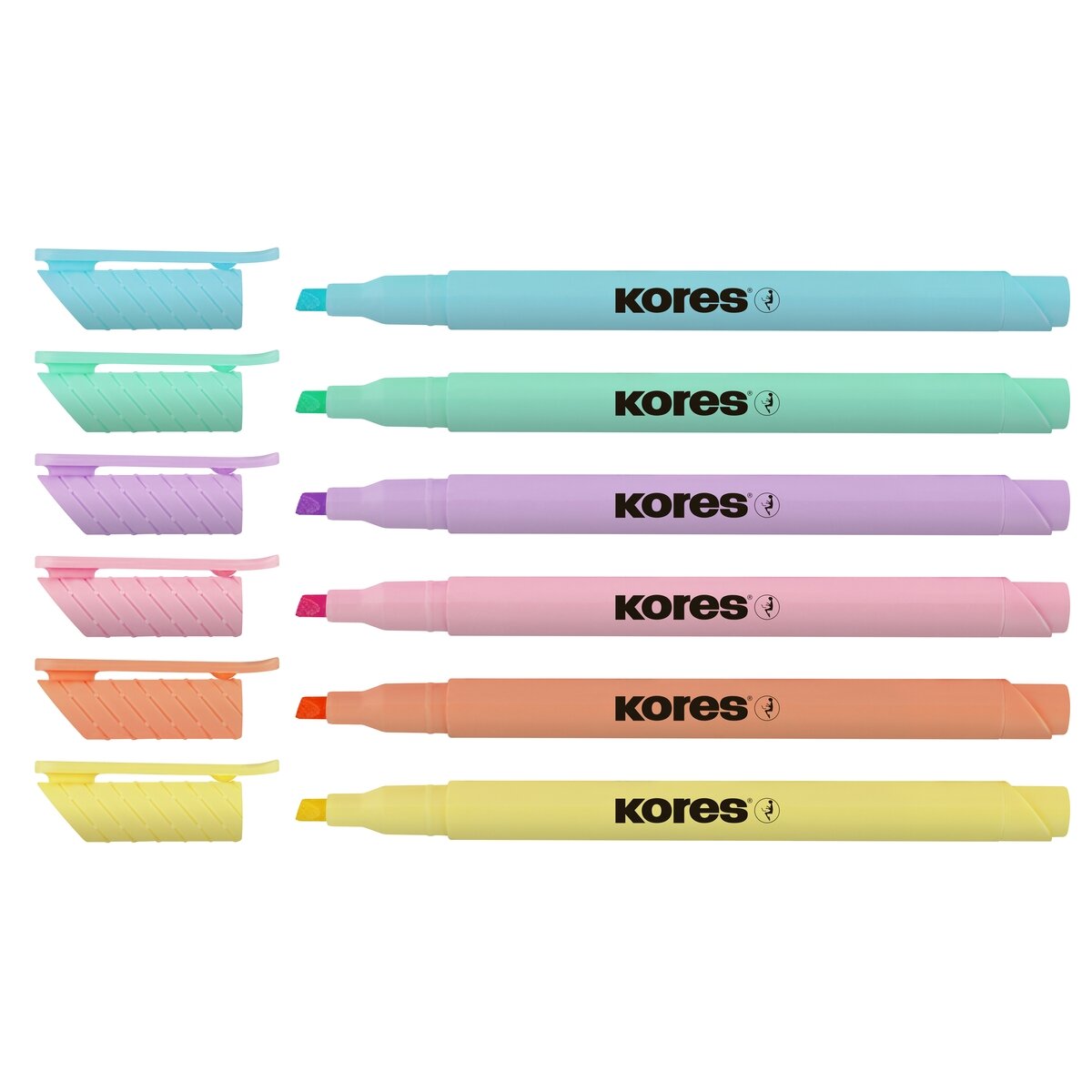 Teksto žymekliai KORES HIGH LINER PASTEL 6 spalvų rinkinys 2 Teksto žymekliai KORES HIGH LINER PASTEL 6 spalvų rinkinys 2