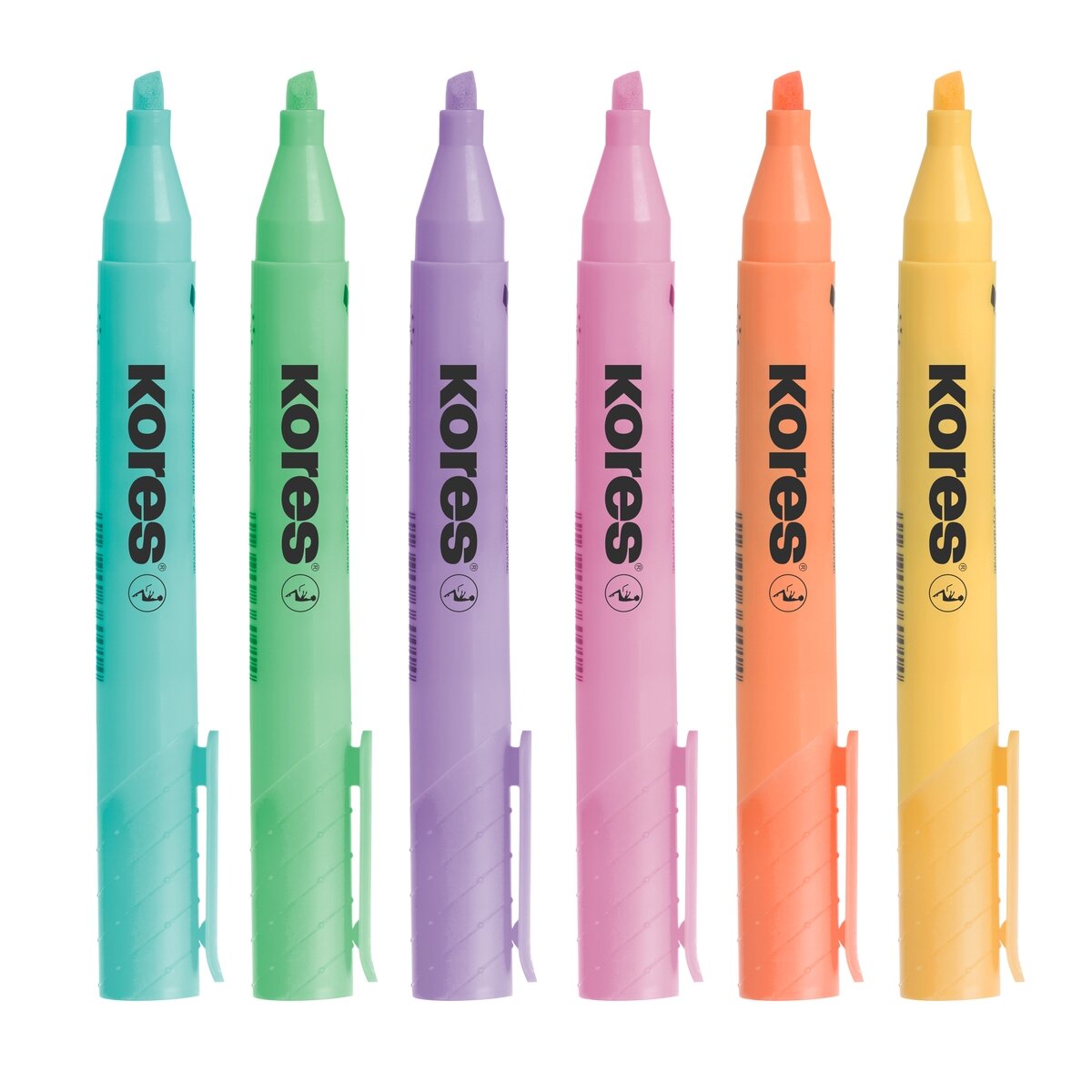 Teksto žymeklis KORES HIGH LINER PLUS, 6 pastelinės spalvos 1