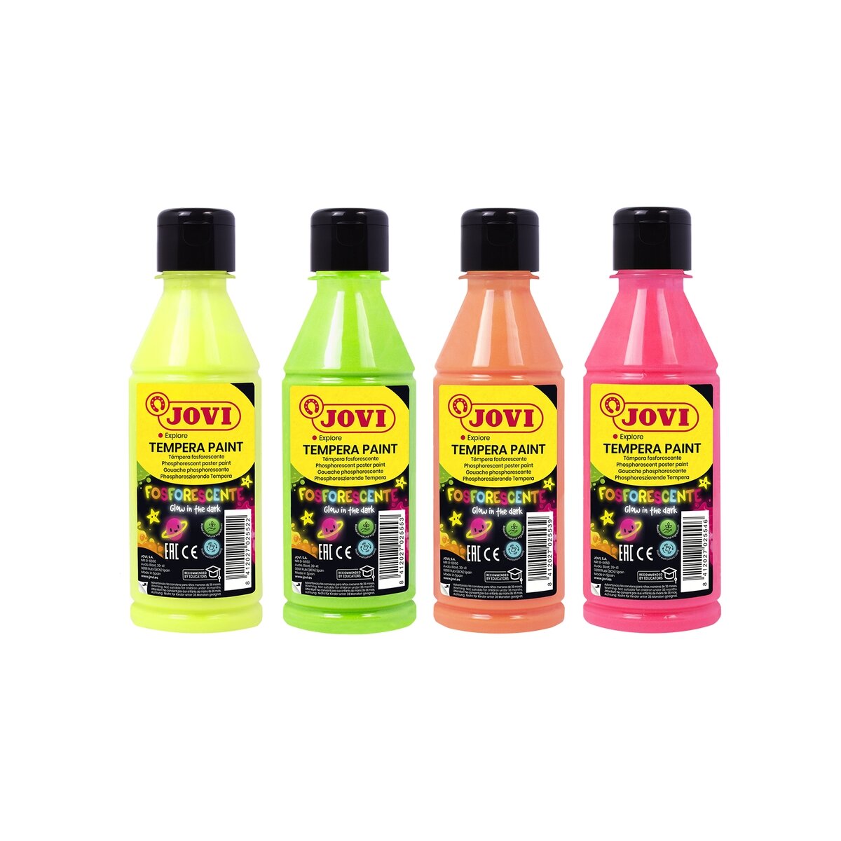Tempera dažai JOVI, 250ml, oranžinės sp., fosforiniai Tempera dažai JOVI, 250ml, oranžinės sp., fosforiniai