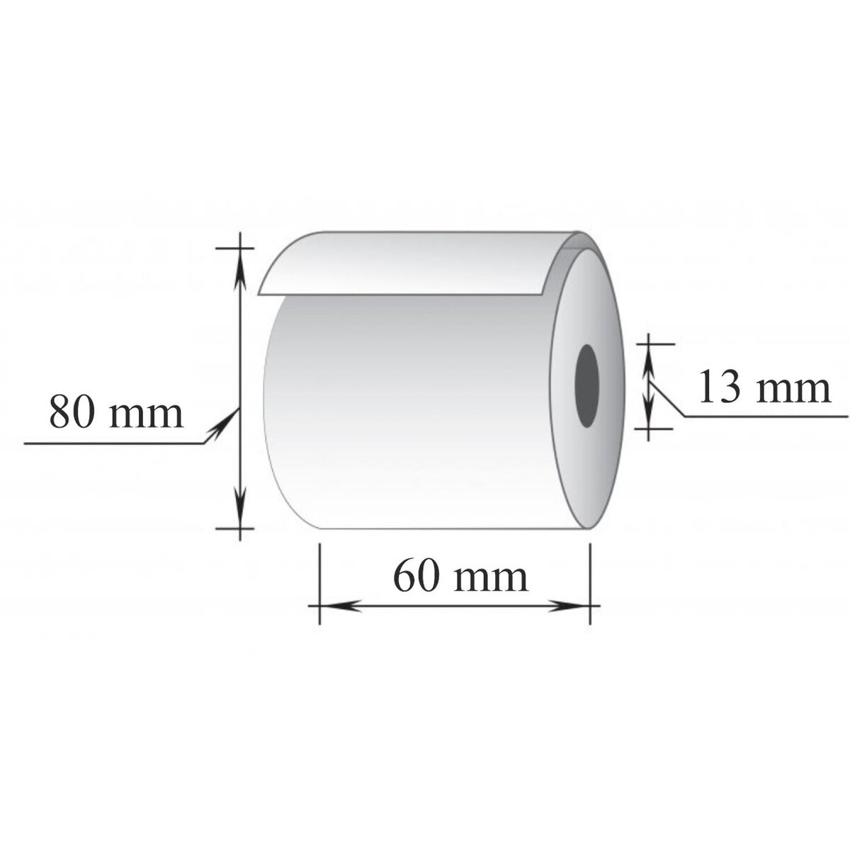 Terminė kasos juosta 60x80m/13mm (maks. diam. 80mm) 55g., , 3 vnt./pak. 1 Terminė kasos juosta 60x80m/13mm (maks. diam. 80mm) 55g., , 3 vnt./pak. 1