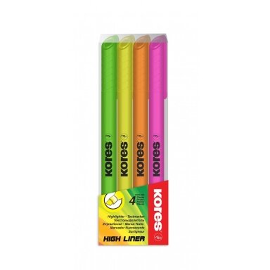 Teksto žymeklis KORES HIGH LINER FINE 4 spalvų rinkinys Teksto žymeklis KORES HIGH LINER FINE 4 spalvų rinkinys