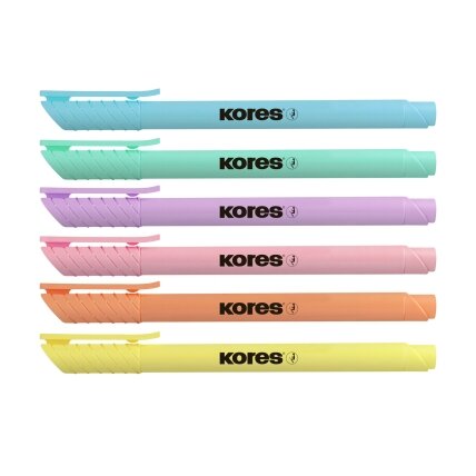 Teksto žymekliai KORES HIGH LINER PASTEL 6 spalvų rinkinys 1 Teksto žymekliai KORES HIGH LINER PASTEL 6 spalvų rinkinys 1