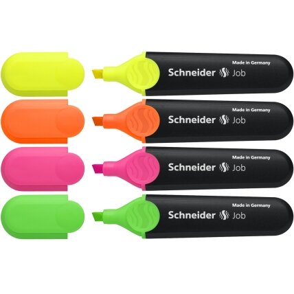 Teksto žymekliai SCHNEIDER JOB, 1-5 mm, 4 spalvų rinkinys