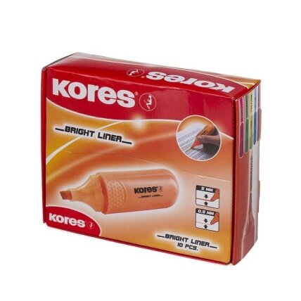 Teksto žymeklis KORES BRIGHT LINER, įvairių spalvų 10 Teksto žymeklis KORES BRIGHT LINER, įvairių spalvų 10