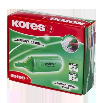 Teksto žymeklis KORES BRIGHT LINER, įvairių spalvų 18 Teksto žymeklis KORES BRIGHT LINER, įvairių spalvų 18