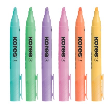 Teksto žymeklis KORES HIGH LINER PLUS, 6 pastelinės spalvos 1