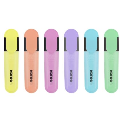 Teksto žymeklių rinkinys KORES BRIGHT LINER PLUS, 6 pastelinės spalvos 1 Teksto žymeklių rinkinys KORES BRIGHT LINER PLUS, 6 pastelinės spalvos 1