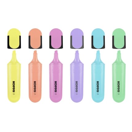 Teksto žymeklių rinkinys KORES BRIGHT LINER PLUS, 6 pastelinės spalvos 2 Teksto žymeklių rinkinys KORES BRIGHT LINER PLUS, 6 pastelinės spalvos 2