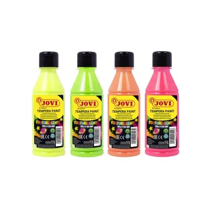 Tempera dažai JOVI, 250ml, oranžinės sp., fosforiniai Tempera dažai JOVI, 250ml, oranžinės sp., fosforiniai