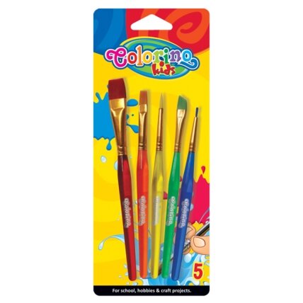 Teptukai 5 vnt. Colorino, blisteryje, sintetiniai Teptukai 5 vnt. Colorino, blisteryje, sintetiniai