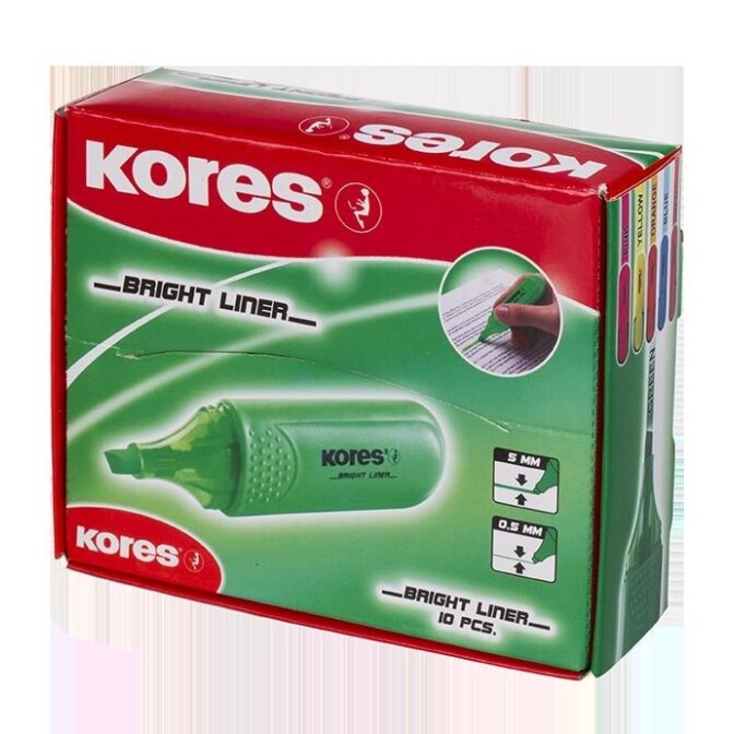 Teksto žymeklis KORES BRIGHT LINER, įvairių spalvų 18