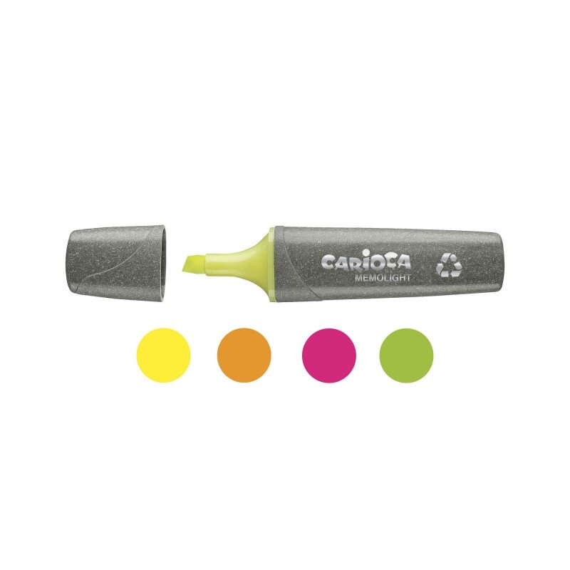 Teksto žymekliai CARIOCA ECOFAMILY MEMOLIGHT, 5 mm, 4 vnt. 2 Teksto žymekliai CARIOCA ECOFAMILY MEMOLIGHT, 5 mm, 4 vnt. 2