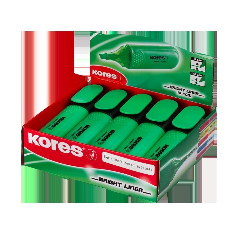 Teksto žymeklis KORES BRIGHT LINER, įvairių spalvų 17 Teksto žymeklis KORES BRIGHT LINER, įvairių spalvų 17