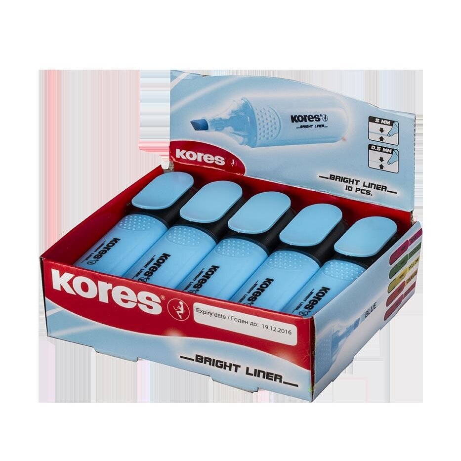 Teksto žymeklis KORES BRIGHT LINER, įvairių spalvų 6
