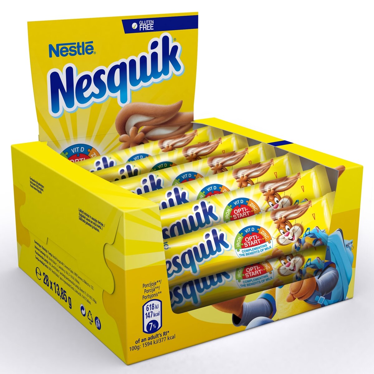 Tirpi kakava NESQUIK, Opti-Start, 28 x 13.5 g Tirpi kakava NESQUIK, Opti-Start, 28 x 13.5 g