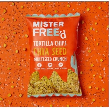 Tortilijų traškučiai MISTER FREE'D su chia sėklomis, 135 g Tortilijų traškučiai MISTER FREE'D su chia sėklomis, 135 g