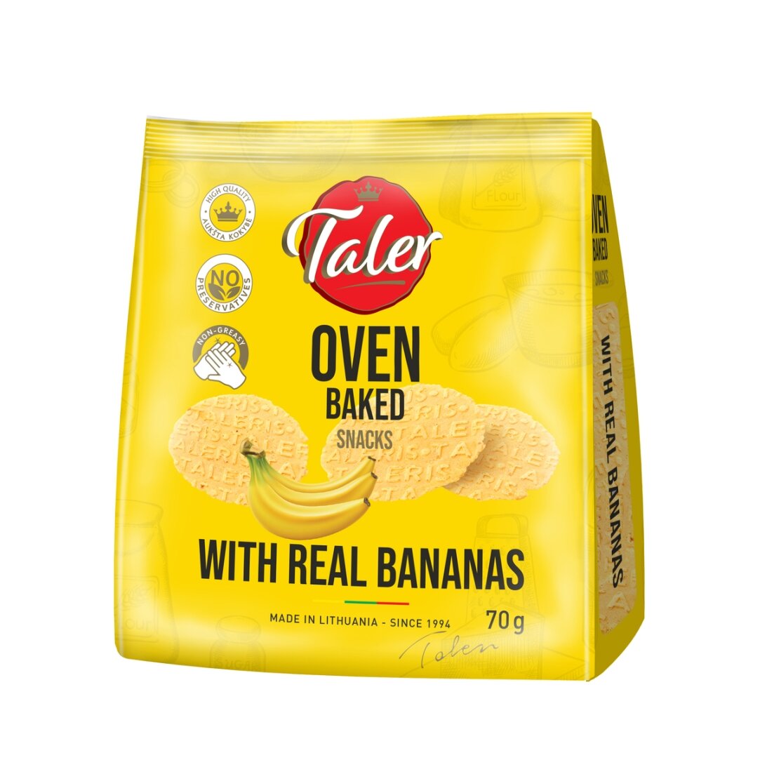Traškučiai TALER, With real bananas, 70 g
