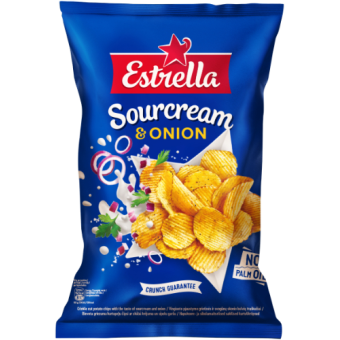Traškučiai ESTRELLA, grietinės ir svogūnų skonio, 130 g