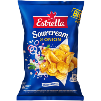 Traškučiai ESTRELLA, grietinės ir svogūnų skonio, 180 g