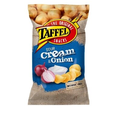 Traškučiai TAFFEL, grietinės ir svogūnų skonio, 180g Traškučiai TAFFEL, grietinės ir svogūnų skonio, 180g