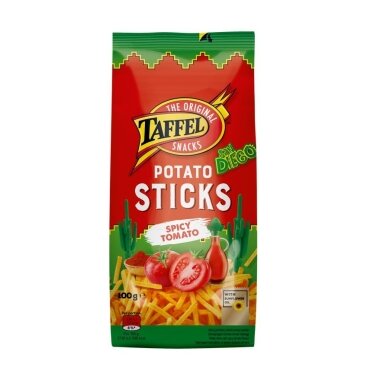 Traškučiai TAFFEL Sticks, aštrių pomidorų skonio, 100 g Traškučiai TAFFEL Sticks, aštrių pomidorų skonio, 100 g