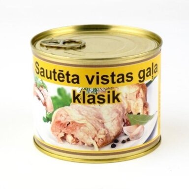 Troškintos vištienos konservai, 525 g Troškintos vištienos konservai, 525 g